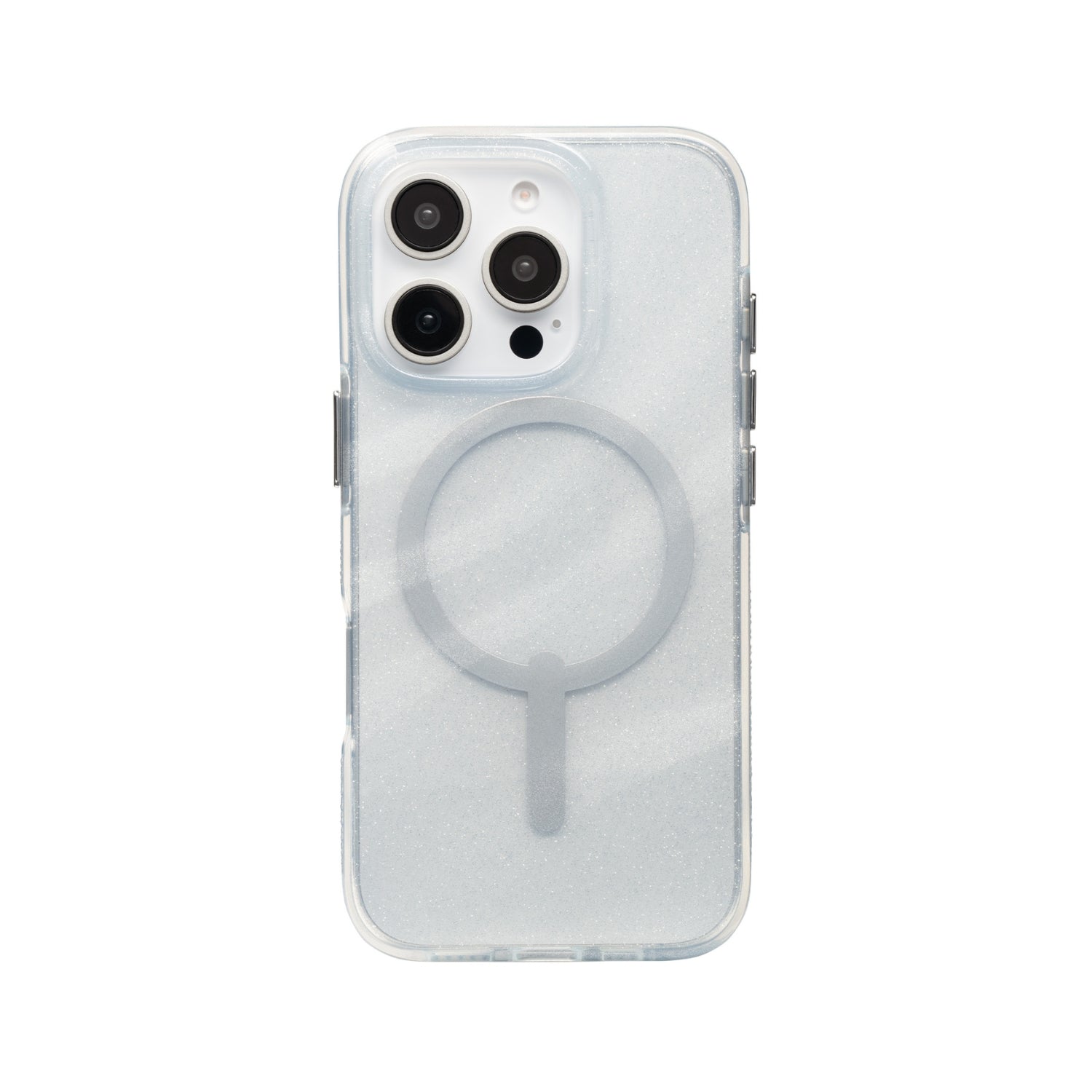Funda Milan Snap Magsafe iPhone 16 Pro Zagg Blanco glitter