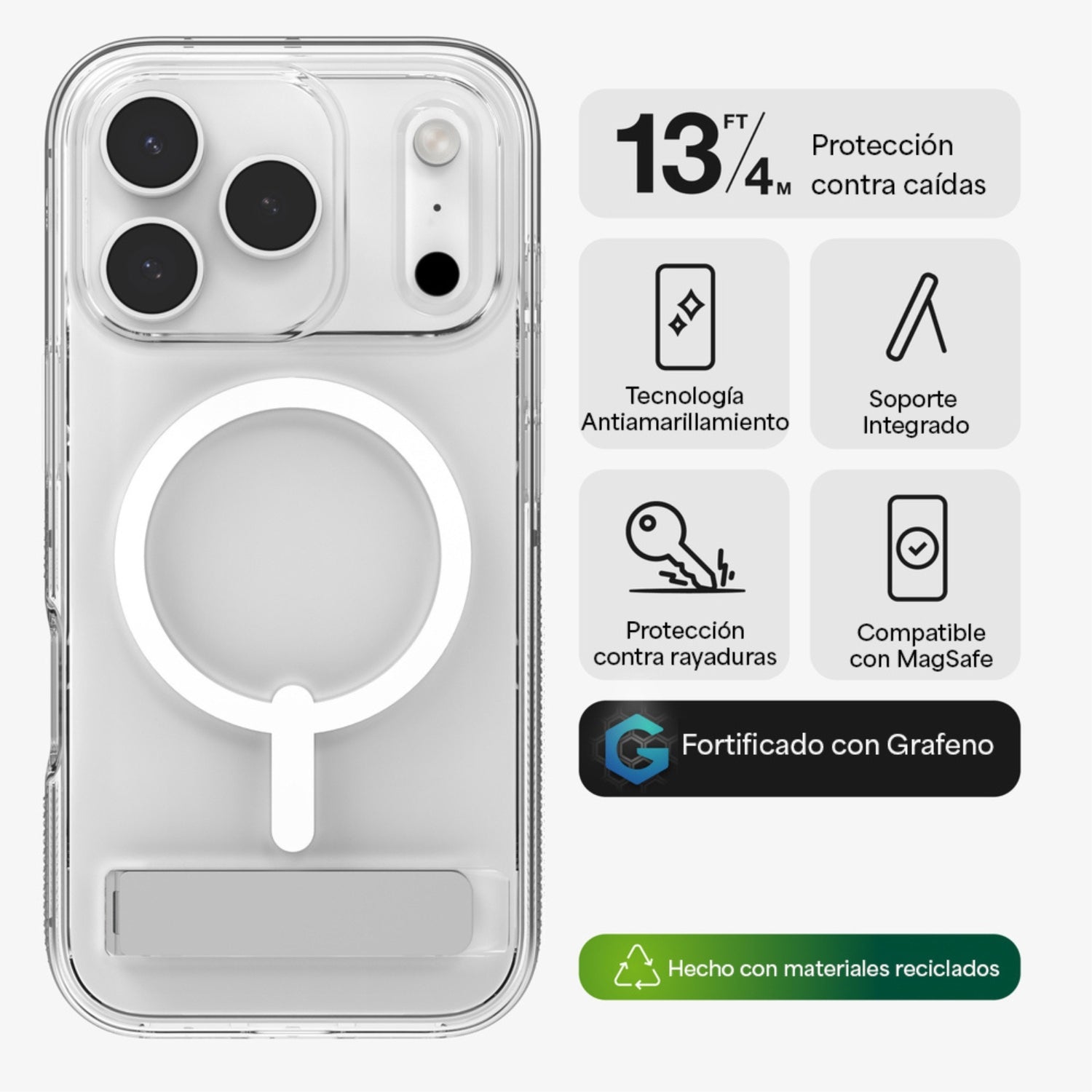 Carcasa Crystal Palace Snap para iPhone 17 Pro Transparente – ZAGG