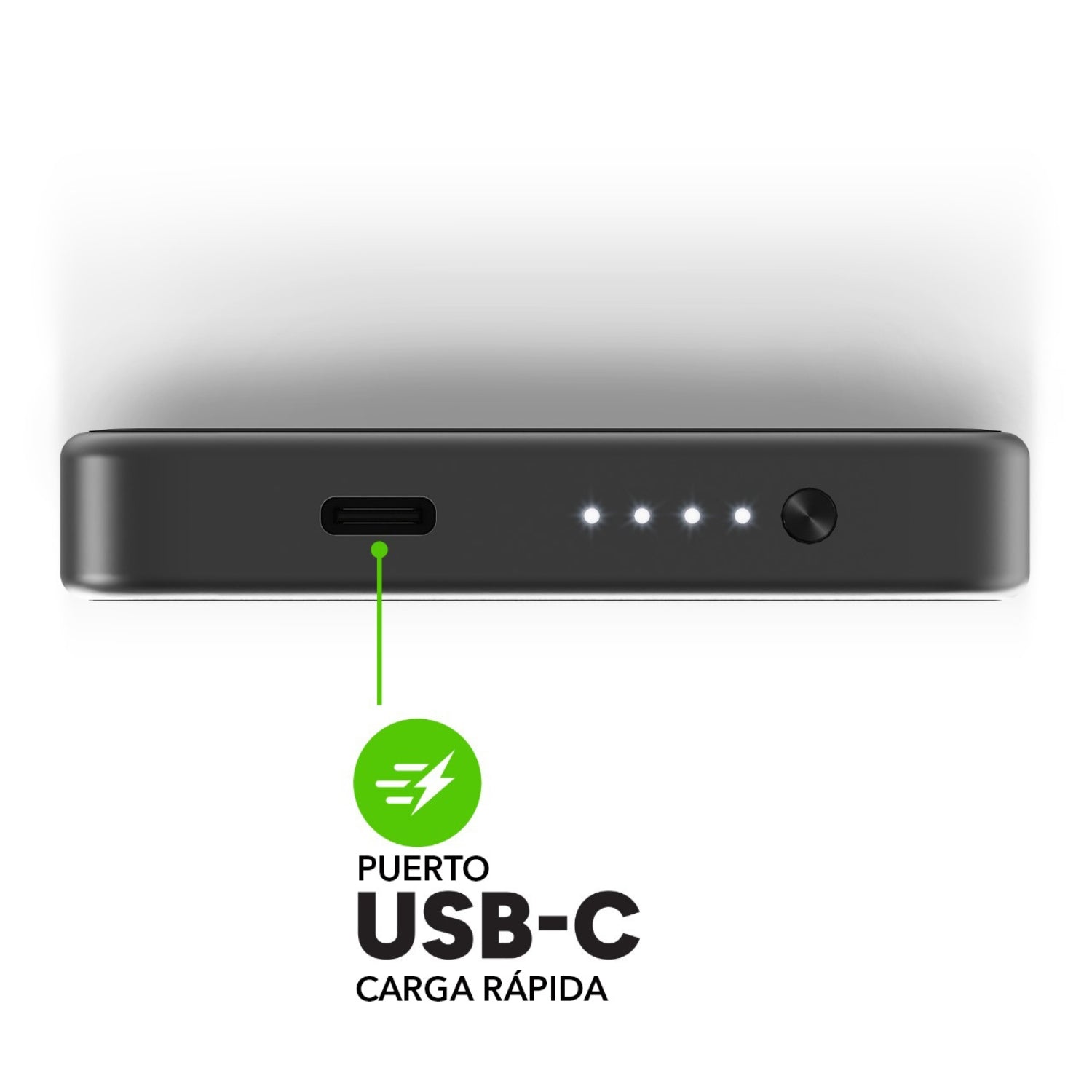 Batería externa 10.000 mAh con USB-C Lightning 30W Negra
