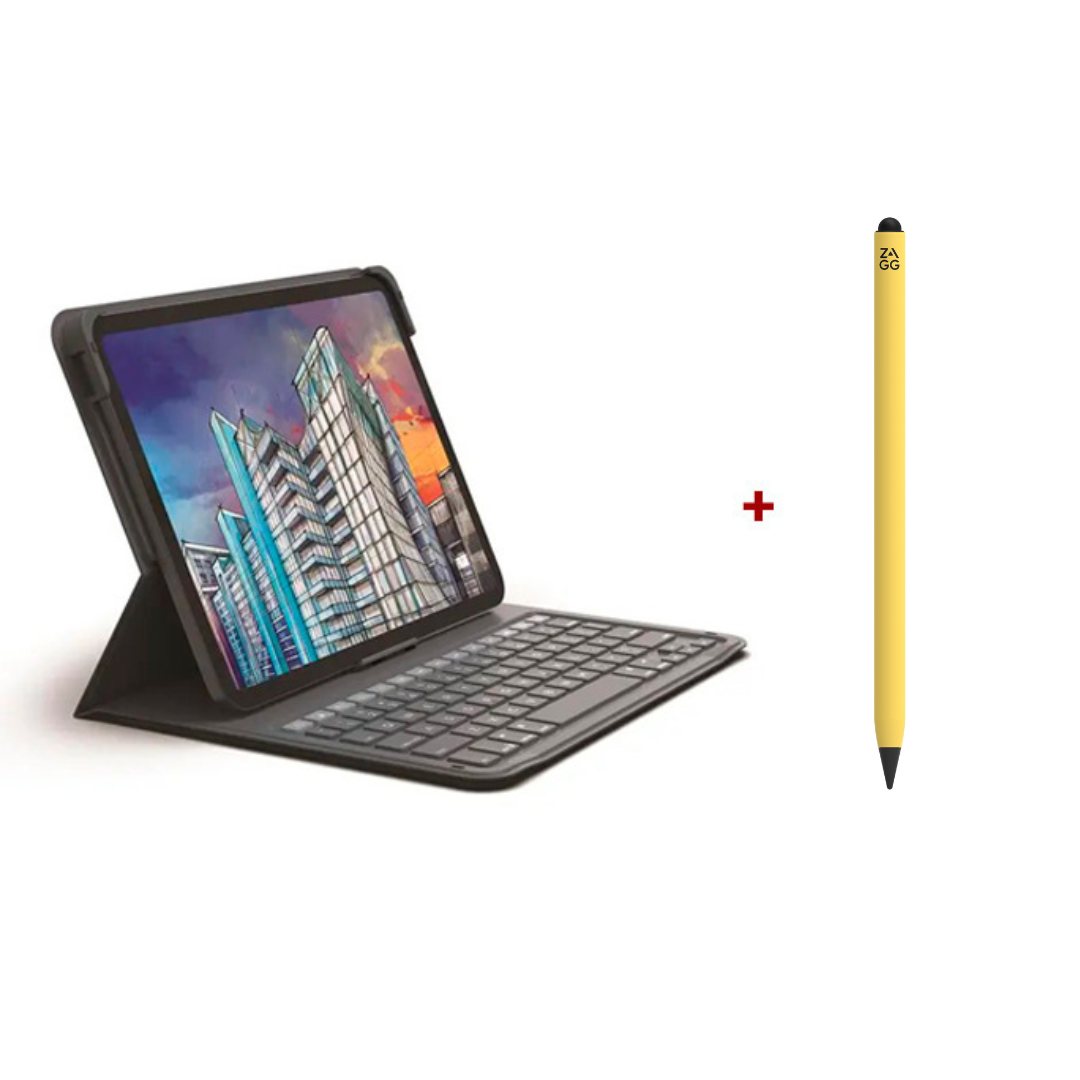 Combo Teclado con Funda ZAGG Messenger Folio 2 para iPad 10.9" (10a Gen) + Lápiz Pro Stylus 2 Amarillo