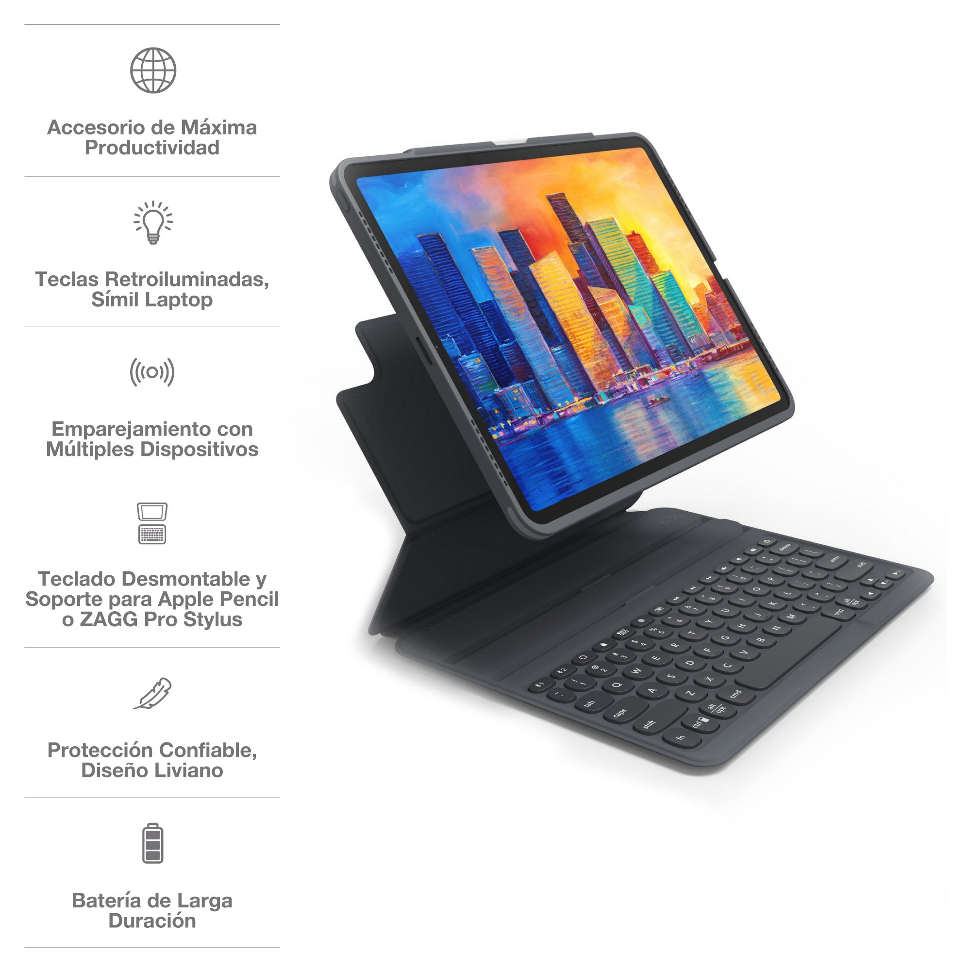 Teclado con Funda Pro Keys iPad (10a Gen)