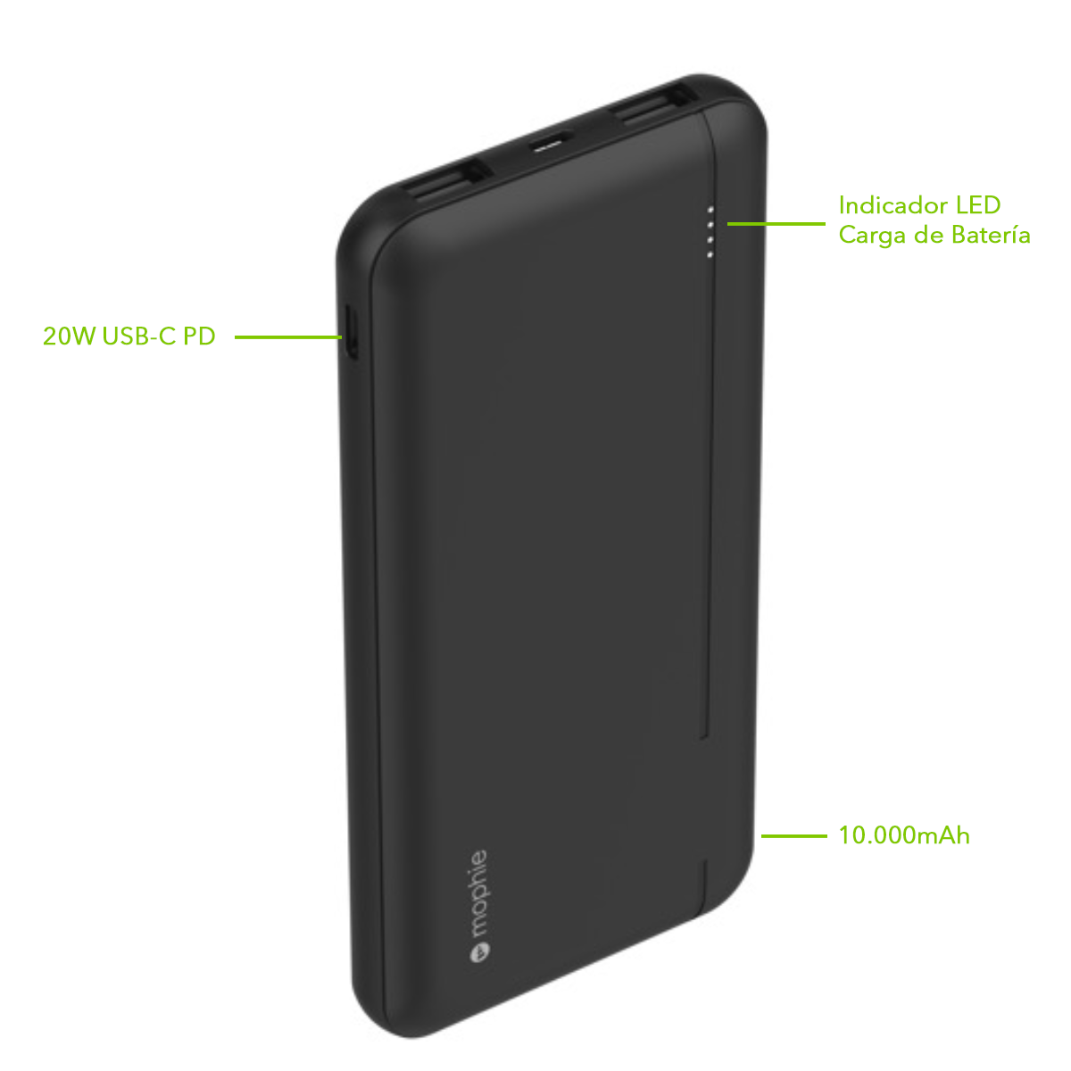 Batería portátil powerstation de 10.000mAh con puertos USB-C PD y USB-A