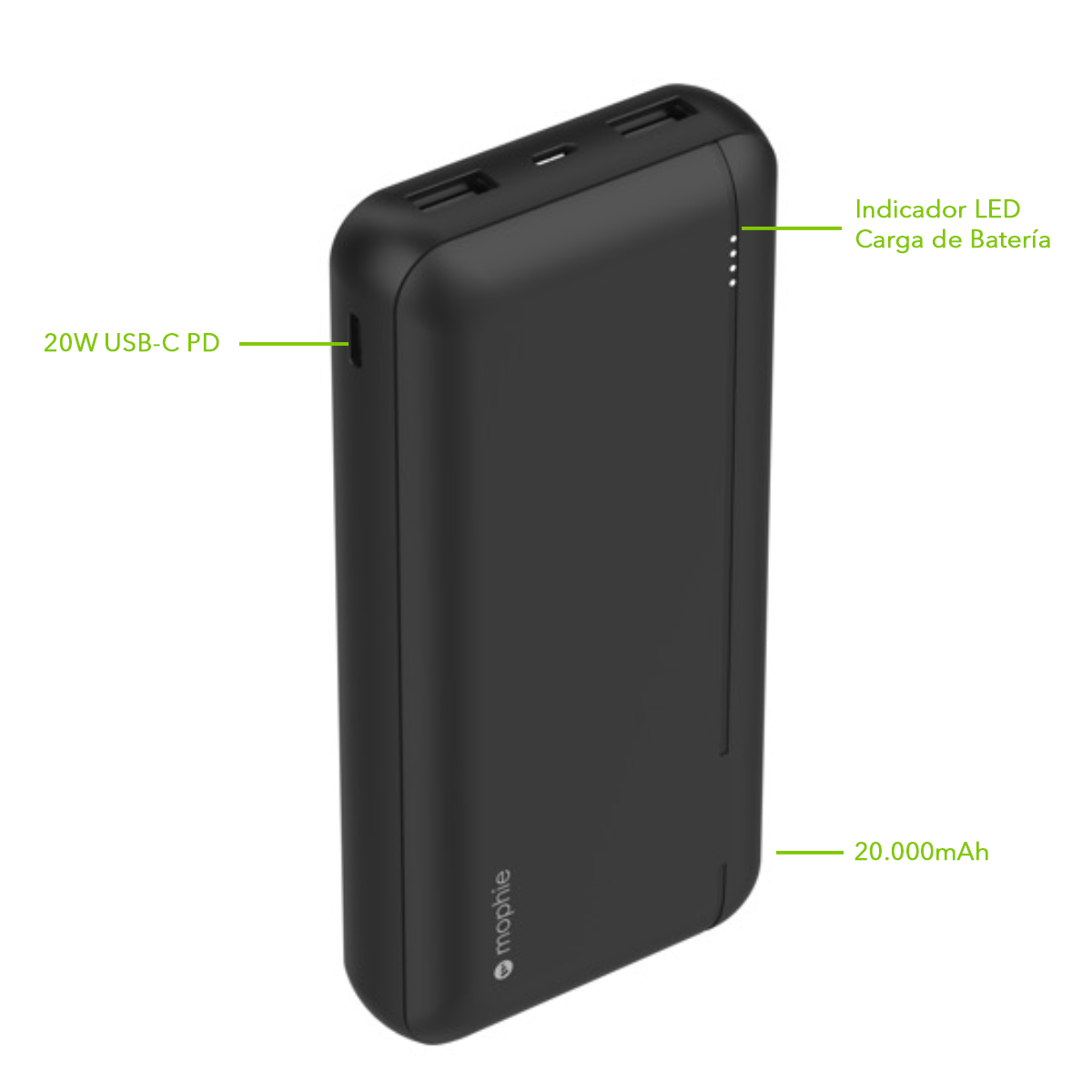 Batería portátil powerstation de 20.000mAh con puertos USB-C PD y USB-A