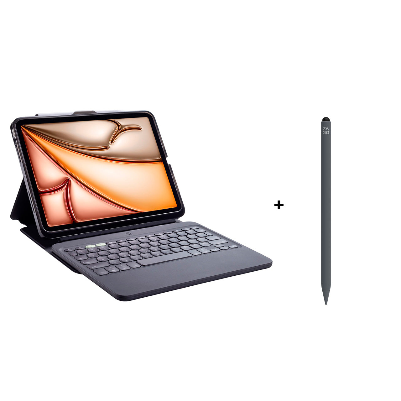 Combo Funda con teclado Pro Keys 2 para iPad Air 13" M2 Zagg + Lápiz Pro Stylus 2 Gris