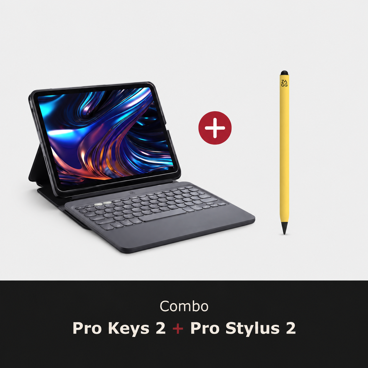 Combo Funda con teclado Pro Keys 2 para iPad Pro 13" M4 Zagg ES + Lápiz Pro Stylus 2 Amarillo