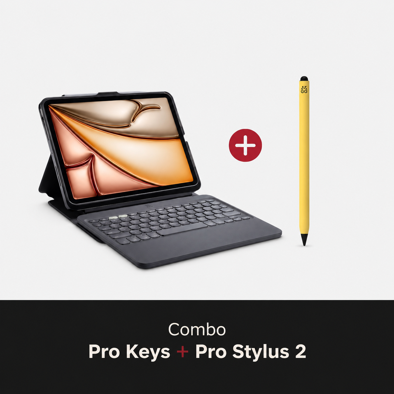 Combo Funda con teclado Pro Keys 2 para iPad Air 13" M2 Zagg ES + Lápiz Pro Stylus 2 Amarillo