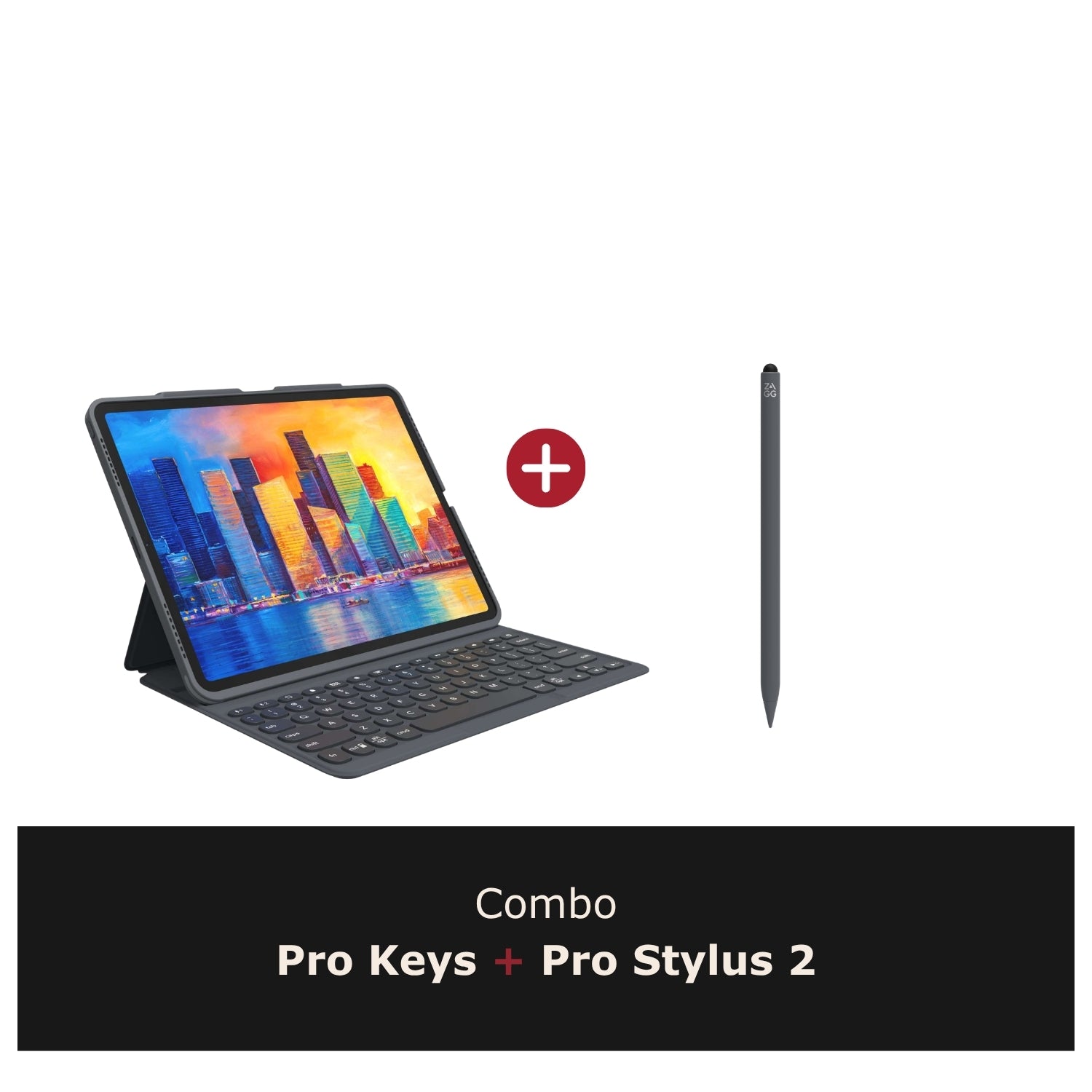 Combo Funda con teclado Pro Keys para iPad Air 11" M2 Zagg ES + Lápiz Pro Stylus 2